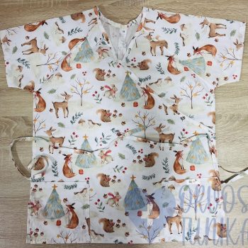 mintás Orvosi-Nővérke tunika - téli mókusos