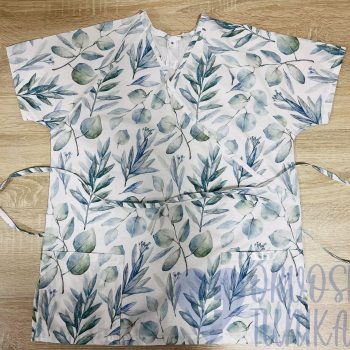 mintás Orvosi-Nővérke tunika - pasztell leveles