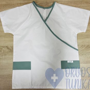 mintás Orvosi-Nővérke tunika - fehér-bambuszzöld