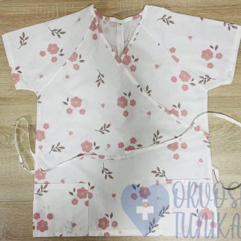 mintás Orvosi-Nővérke tunika - Fehér-púder virágos